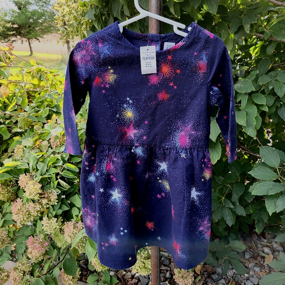 Gap 4 yrs navy with multicolored stars skater dress